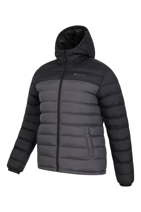 'Season' Men's Padded Jacket with Side Pockets Water Resistant Warm Coat Grey - Image 4