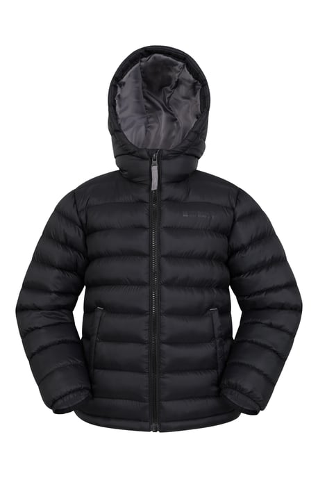 'Seasons' Kids Padded Jacket Water Resistant Outdoors Winter Rain Coat Black - Image 5