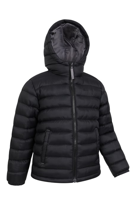 'Seasons' Kids Padded Jacket Water Resistant Outdoors Winter Rain Coat Black - Image 6