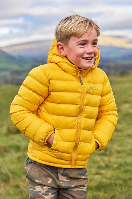 'Seasons' Kids Padded Jacket Water Resistant Outdoors Winter Rain Coat Yellow - Image 1
