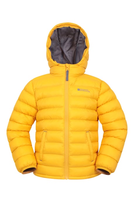 'Seasons' Kids Padded Jacket Water Resistant Outdoors Winter Rain Coat Yellow - Image 2