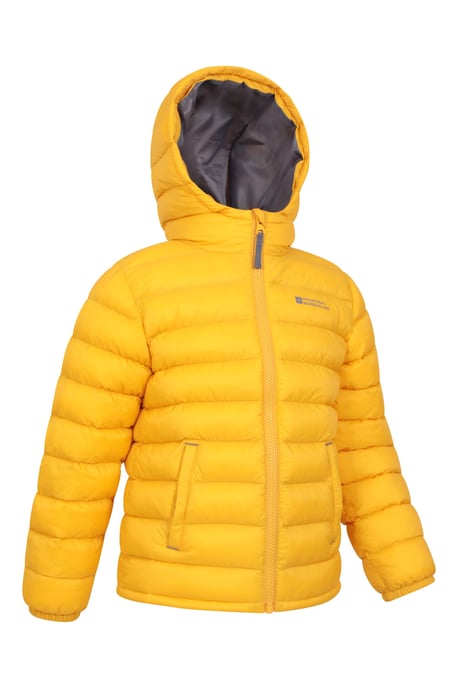 'Seasons' Kids Padded Jacket Water Resistant Outdoors Winter Rain Coat Yellow - Image 3