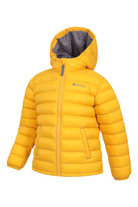 'Seasons' Kids Padded Jacket Water Resistant Outdoors Winter Rain Coat Yellow - Image 5