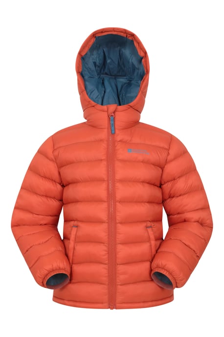 'Seasons' Kids Padded Jacket Water Resistant Outdoors Winter Rain Coat Orange - Image 2
