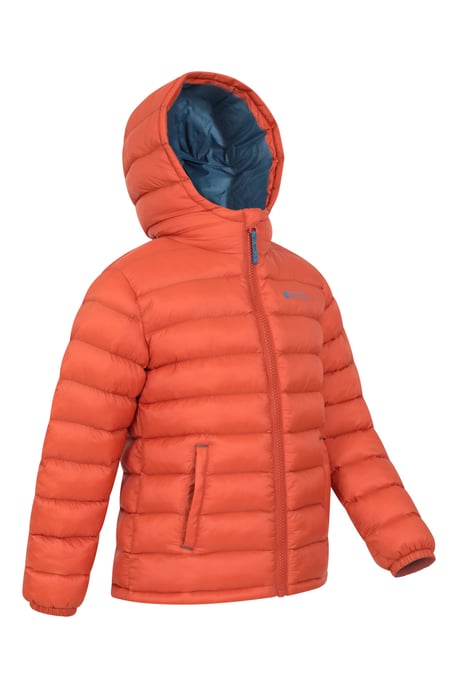 'Seasons' Kids Padded Jacket Water Resistant Outdoors Winter Rain Coat Orange - Image 3