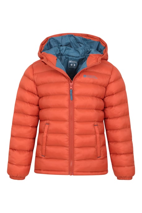'Seasons' Kids Padded Jacket Water Resistant Outdoors Winter Rain Coat Orange - Image 6