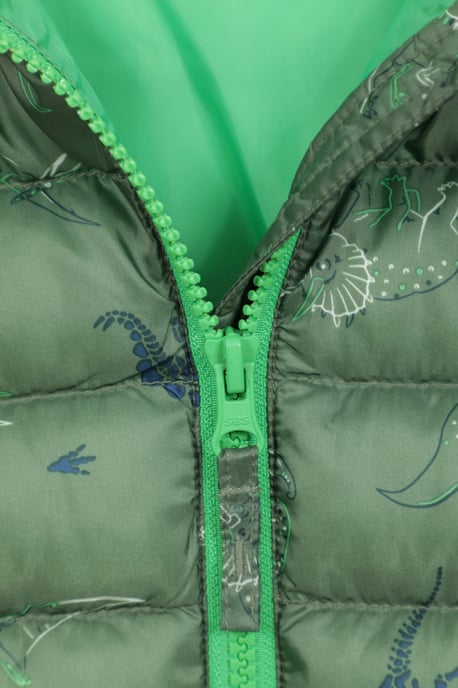 'Printed Seasons' Kids Padded Jacket Water Resistant Cosy Winter Coat Khaki - Image 6