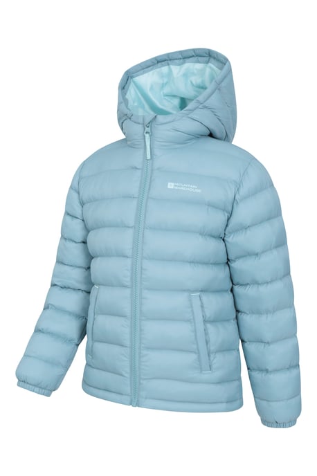 'Seasons' Kids Padded Jacket Water Resistant Outdoors Winter Rain Coat Pale Blue - Image 5