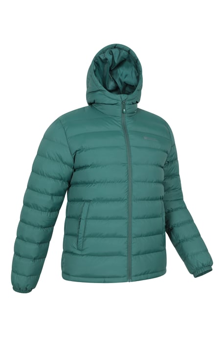 'Season' Men's Padded Jacket with Side Pockets Water Resistant Warm Coat Green - Image 2