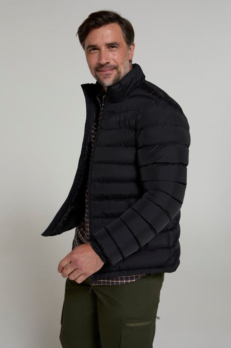 Seasons' Men's Printed Padded Jacket Water Resistant Winter Coat Black - Image 2