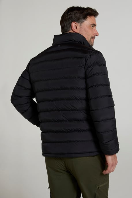 Seasons' Men's Printed Padded Jacket Water Resistant Winter Coat Black - Image 3