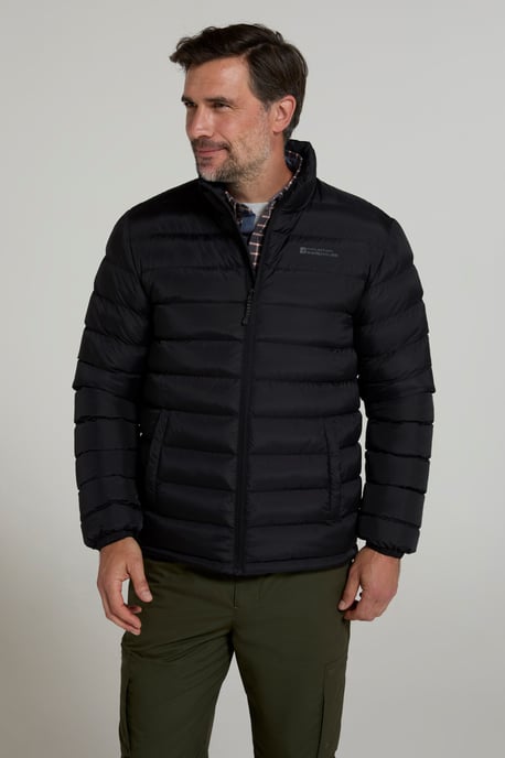 Seasons' Men's Printed Padded Jacket Water Resistant Winter Coat Black - Image 4