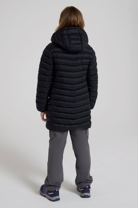 'Florence' Kids Long Padded Jacket Insulated Winter Warm Comfy Travelling Overcoat Black - Image 3