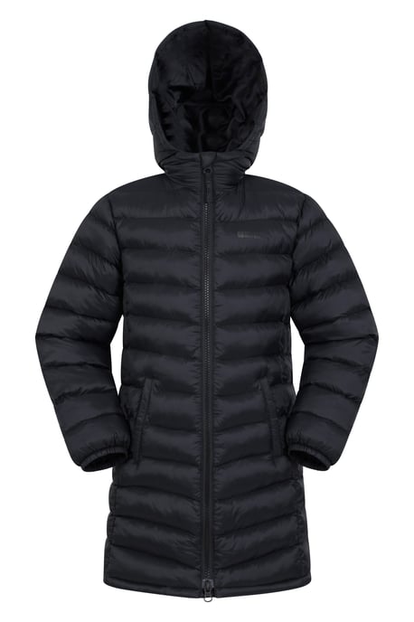 'Florence' Kids Long Padded Jacket Insulated Winter Warm Comfy Travelling Overcoat Black - Image 5