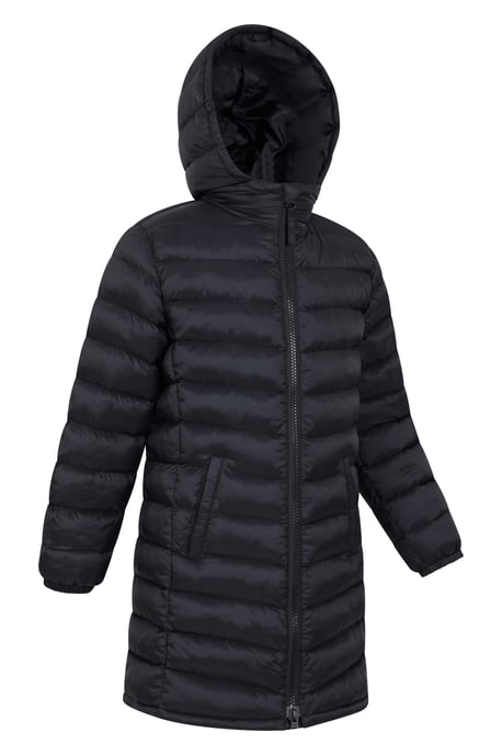 'Florence' Kids Long Padded Jacket Insulated Winter Warm Comfy Travelling Overcoat Black - Image 6