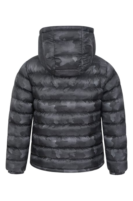 'Printed Seasons' Kids Padded Jacket Water Resistant Cosy Winter Coat Black - Image 3