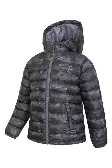 'Printed Seasons' Kids Padded Jacket Water Resistant Cosy Winter Coat Black - Image 4
