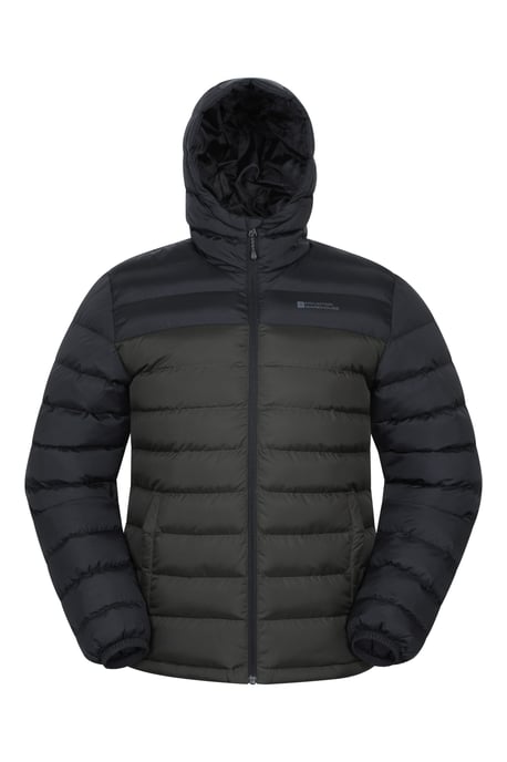 'Season' Men's Padded Jacket with Side Pockets Water Resistant Warm Coat Khaki - Image 1