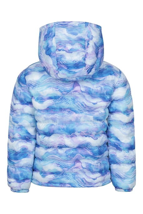 'Printed Seasons' Kids Padded Jacket Water Resistant Cosy Winter Coat Pale Blue - Image 4