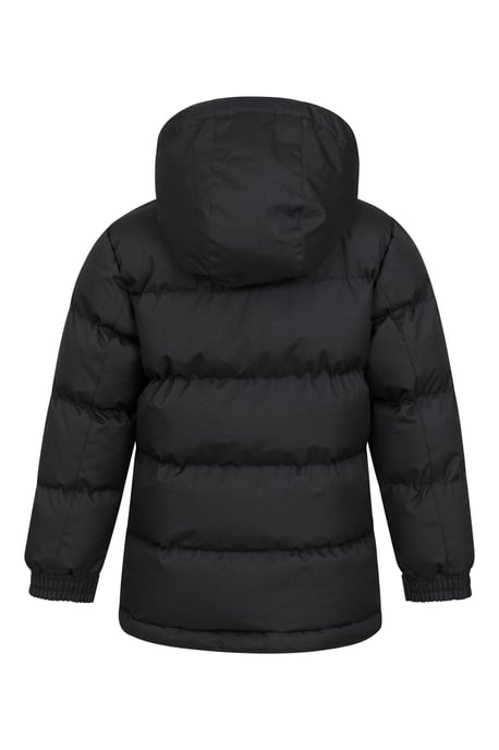 'Snow II' Kids Padded Jacket with Two Side Pockets Ripstop Fabric Water Resistant Coat Black - Image 3