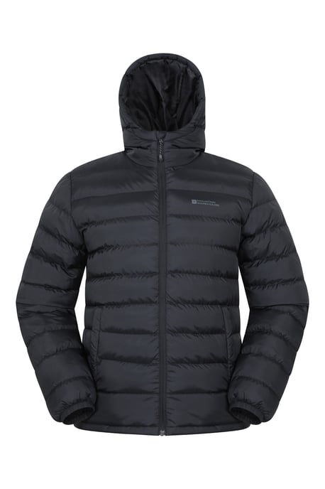 'Season' Men's Padded Jacket with Side Pockets Water Resistant Warm Coat Black - Image 3