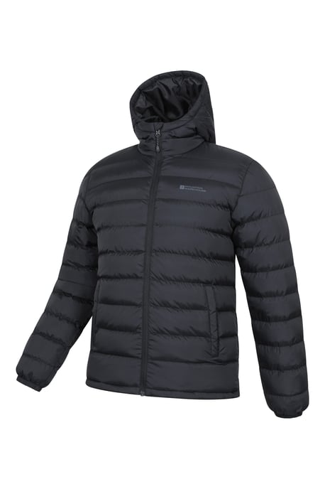 'Season' Men's Padded Jacket with Side Pockets Water Resistant Warm Coat Black - Image 6