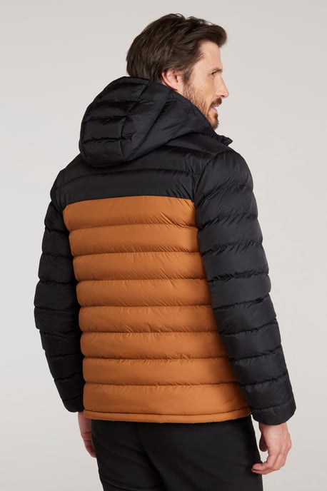 'Season' Men's Padded Jacket with Side Pockets Water Resistant Warm Coat Gold - Image 3