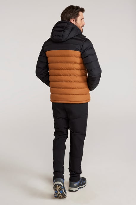 'Season' Men's Padded Jacket with Side Pockets Water Resistant Warm Coat Gold - Image 4