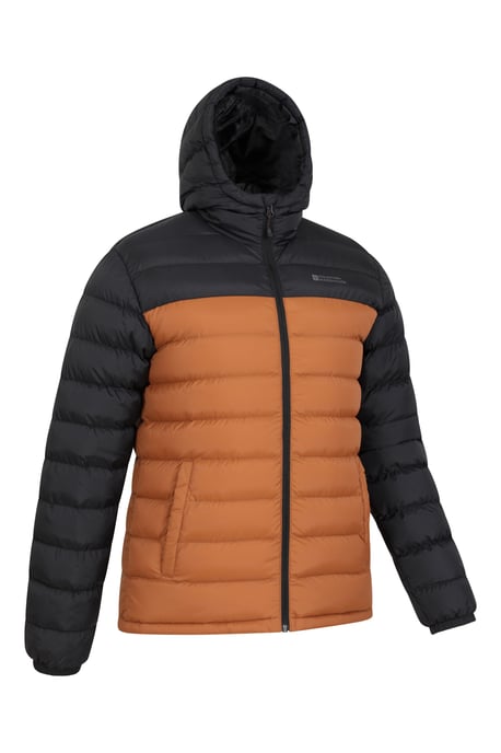 'Season' Men's Padded Jacket with Side Pockets Water Resistant Warm Coat Gold - Image 6