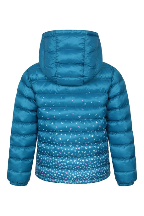 'Printed Seasons' Kids Padded Jacket Water Resistant Cosy Winter Coat Teal - Image 3