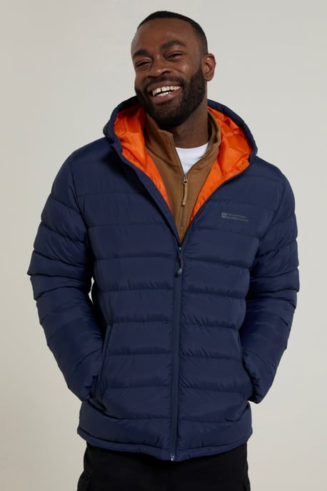 'Season' Men's Padded Jacket with Side Pockets Water Resistant Warm Coat Navy - Image 2