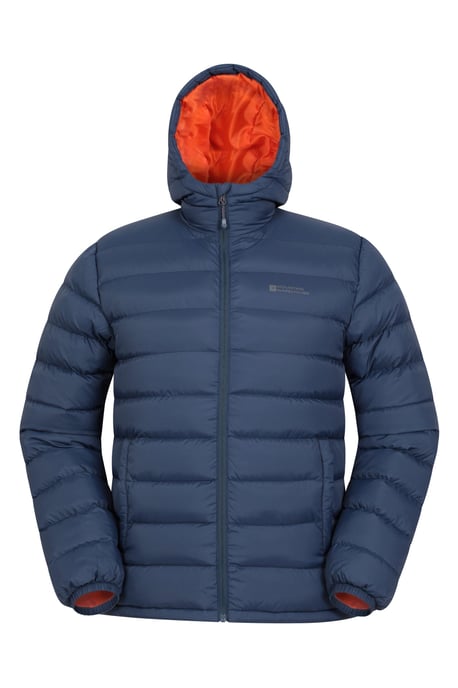 'Season' Men's Padded Jacket with Side Pockets Water Resistant Warm Coat Navy - Image 4