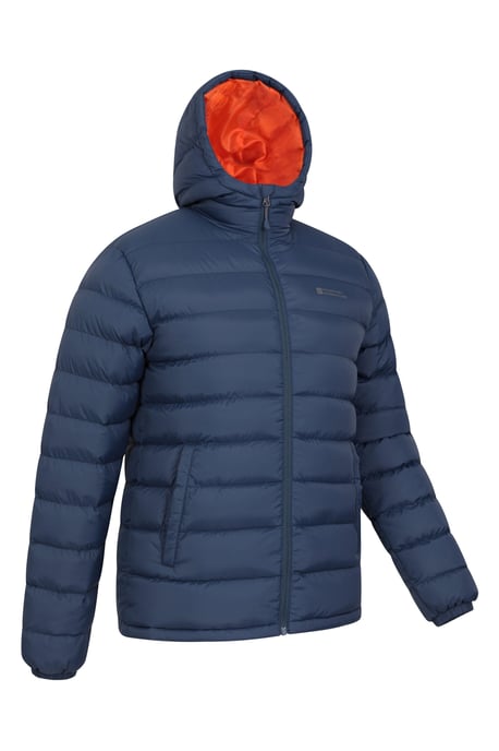'Season' Men's Padded Jacket with Side Pockets Water Resistant Warm Coat Navy - Image 5