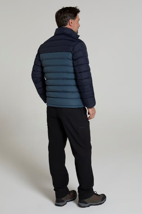 Seasons' Men's Printed Padded Jacket Water Resistant Winter Coat Dark Blue - Image 3