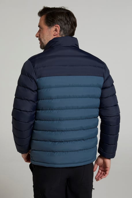 Seasons' Men's Printed Padded Jacket Water Resistant Winter Coat Dark Blue - Image 4