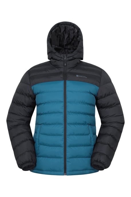 'Season' Men's Padded Jacket with Side Pockets Water Resistant Warm Coat Navy/Blue - Image 1