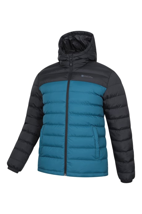 'Season' Men's Padded Jacket with Side Pockets Water Resistant Warm Coat Navy/Blue - Image 4