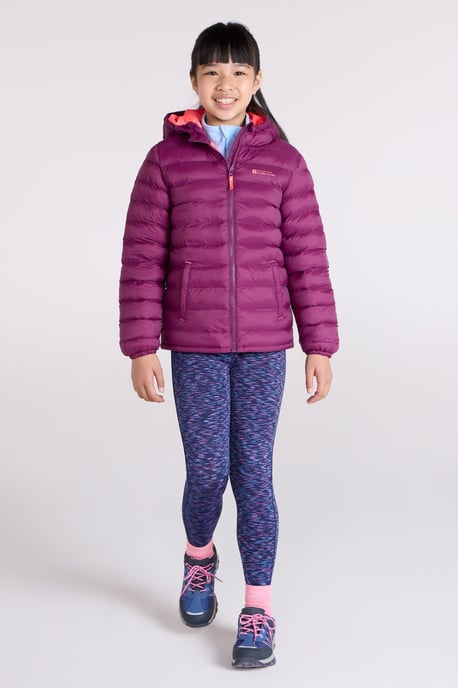 'Seasons' Kids Padded Jacket Water Resistant Outdoors Winter Rain Coat Berry - Image 2