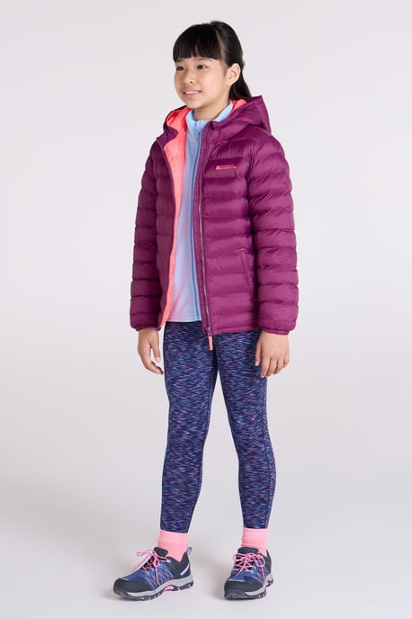 'Seasons' Kids Padded Jacket Water Resistant Outdoors Winter Rain Coat Berry - Image 4