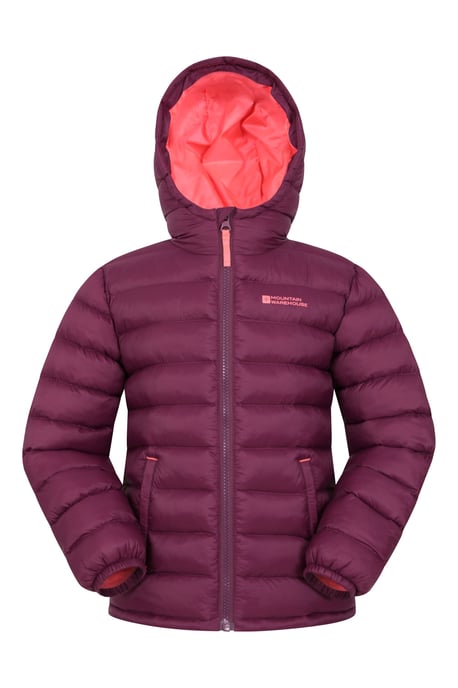 'Seasons' Kids Padded Jacket Water Resistant Outdoors Winter Rain Coat Berry - Image 5