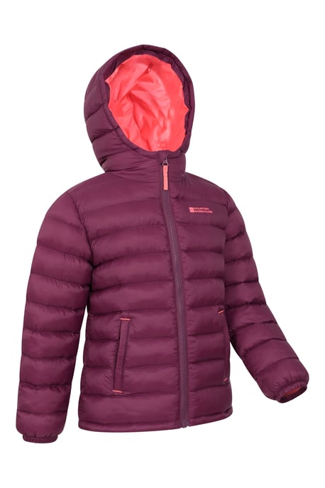 'Seasons' Kids Padded Jacket Water Resistant Outdoors Winter Rain Coat Berry - Image 6