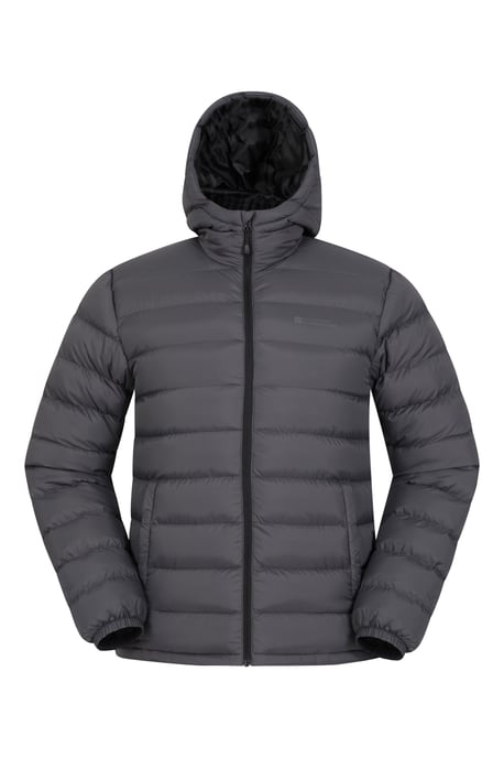 'Season' Men's Padded Jacket with Side Pockets Water Resistant Warm Coat Grey - Image 1