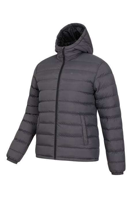 'Season' Men's Padded Jacket with Side Pockets Water Resistant Warm Coat Grey - Image 4
