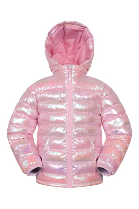 'Seasons' Kids Padded Jacket Water Resistant Outdoors Winter Rain Coat Dusty Pink - Image 1