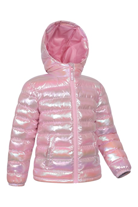 'Seasons' Kids Padded Jacket Water Resistant Outdoors Winter Rain Coat Dusty Pink - Image 2