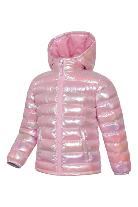'Seasons' Kids Padded Jacket Water Resistant Outdoors Winter Rain Coat Dusty Pink - Image 4