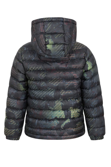 'Printed Seasons' Kids Padded Jacket Water Resistant Cosy Winter Coat Black - Image 4