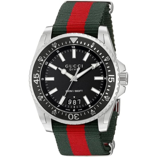 Gucci Dive Men's Watch YA136206 with Black Dial and Multicolored Bracelet - Image 1