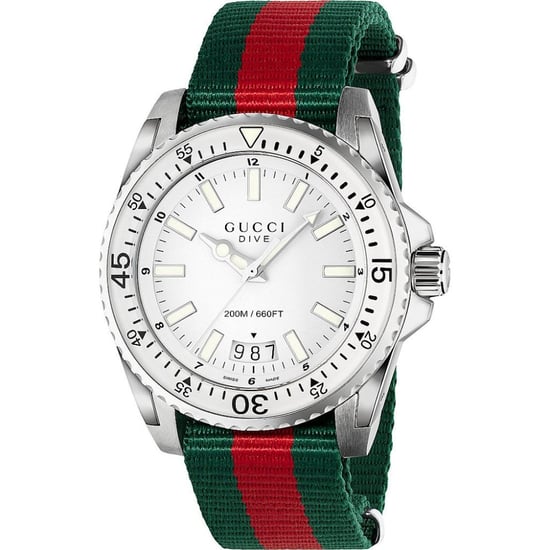 Gucci YA136207 Dive Men's Watch with White Dial and Textile Band - Image 1