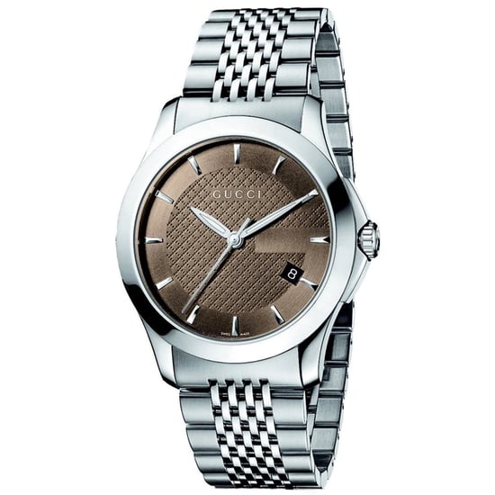 Gucci G-Timeless Men's Watch YA126406 with Brown Dial and Silver Bracelet - Image 1